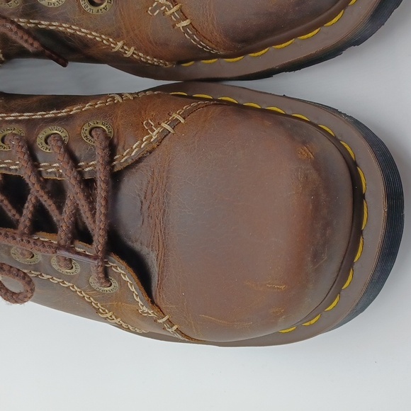 Doc Martens Quincy Chunky Leather Boots Size 12M Brown 90s Y2K Unisex - Picture 5 of 14